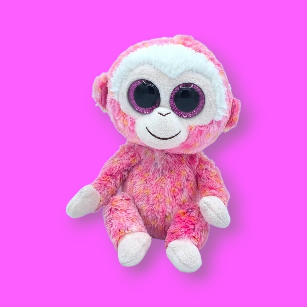 Ty Beanie Boos Ruby The Pink Monkey Beanie Baby Plush